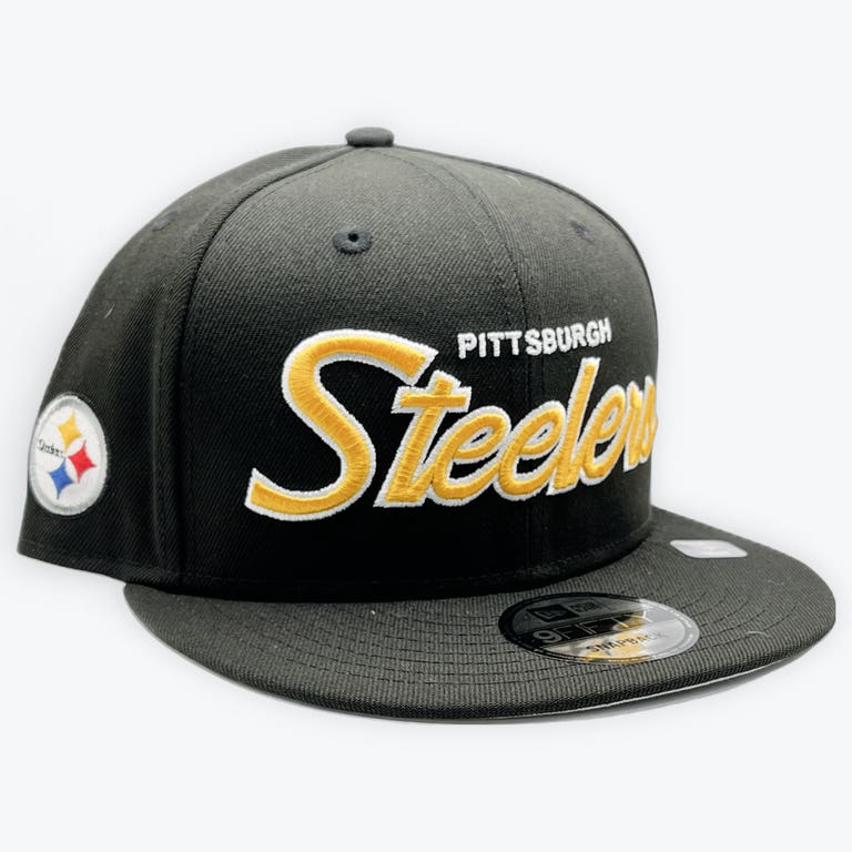 Pittsburgh Steelers Black New Era Retro Script Snapback Hat