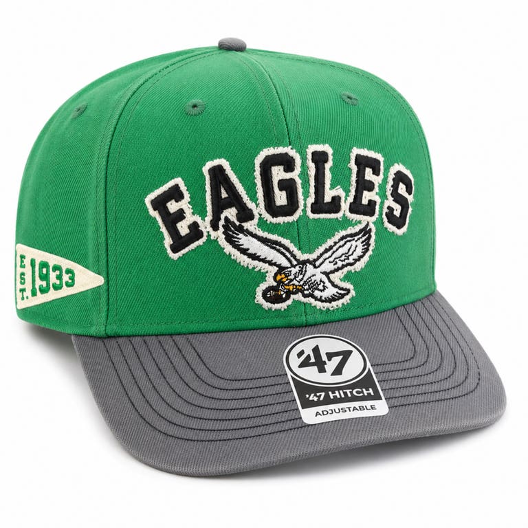 Philadelphia Eagles Historic Mixed Green '47Brand Calderwood Hitch Snapback Hat