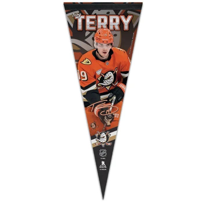 Anaheim Ducks Troy Terry Premium Pennant 12x30"