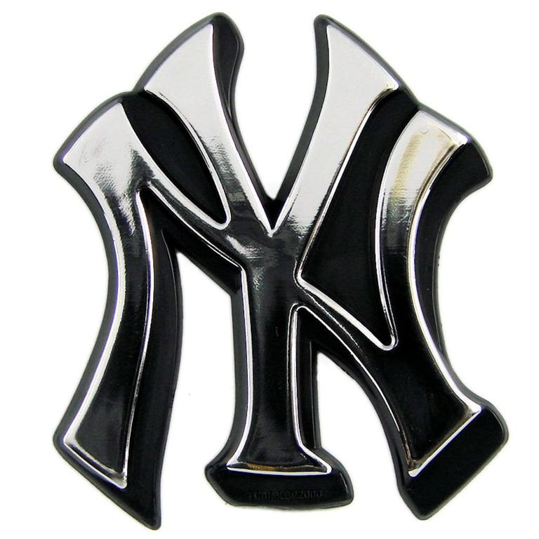 New York Yankees Silver Auto Emblem