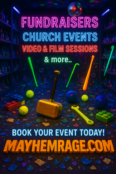 Maximum Mayhem: Private Event with Rage Rooms, Lounge, and More