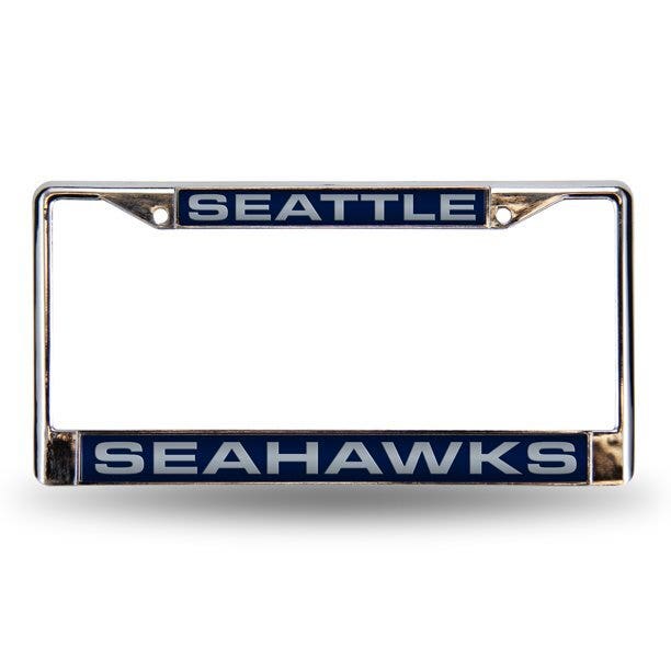 Seattle Seahawks Blue Laser Chrome License Plate Frame