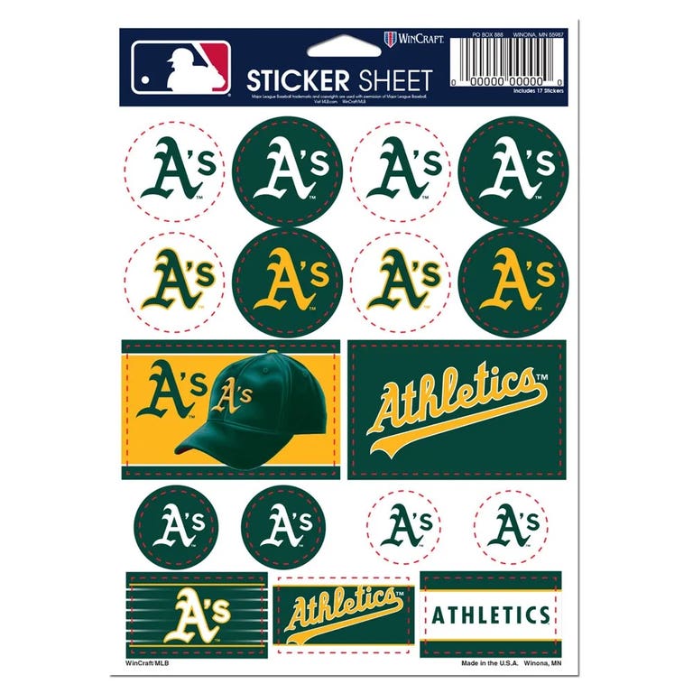 Oakland Athletics Vinyl Decal Sheet 5x7"