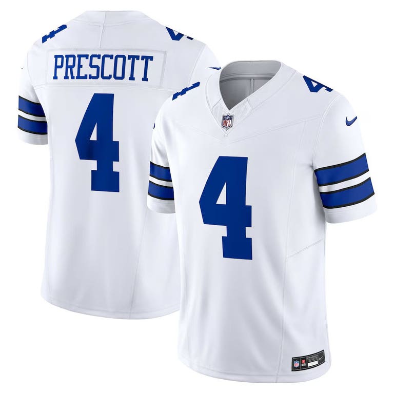 Dallas Cowboys Dak Prescott #4 White Nike Vapor F.U.S.E Limited Jersey