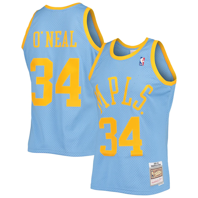 Los Angeles Lakers Shaquille O'Neal 2001-02 Powder Blue Mitchell and Ness Swingman Jersey