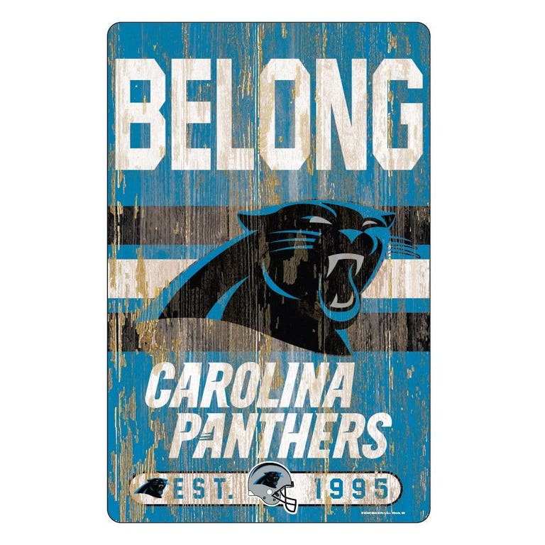 Carolina Panthers Wood Slogan Sign 11x17"