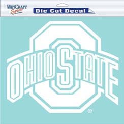 Ohio State Buckeyes White Perfect Cut Decal 8x8"