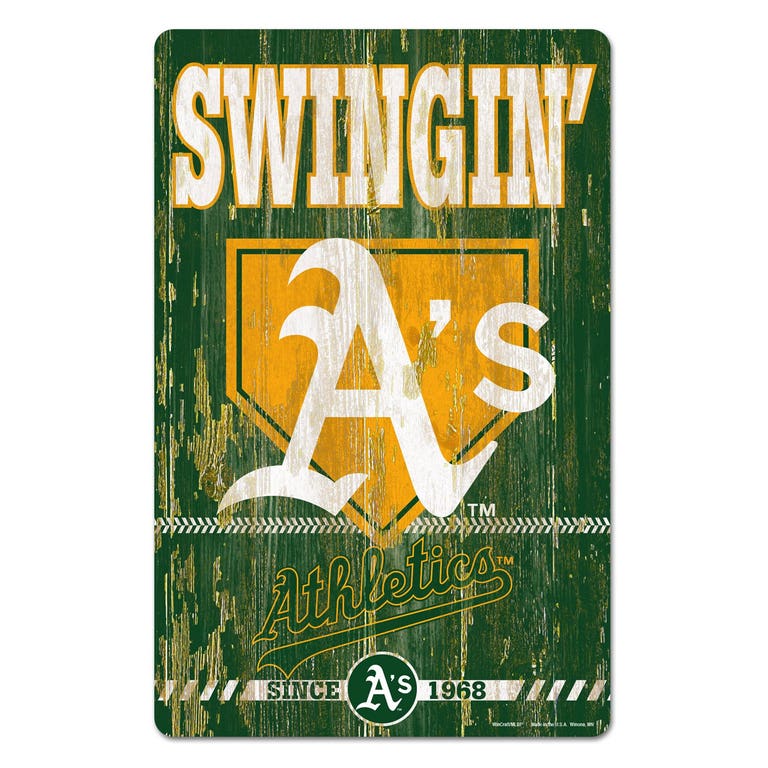 Oakland Athletics Wood Slogan Sign 11x17"