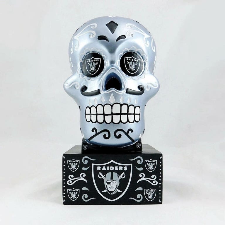 Las Vegas Raiders Sugar Skull Statue