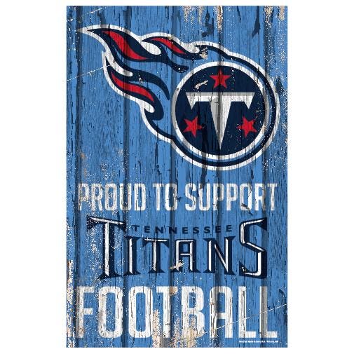 Tennessee Titans Proud to Support Wooden Sign 11x17"