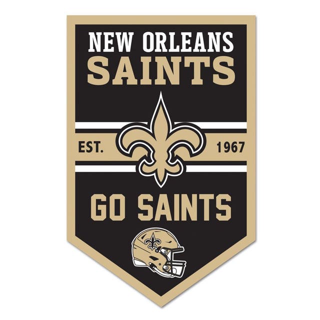 New Orleans Saints Chevron Wood Banner Sign 11x17"