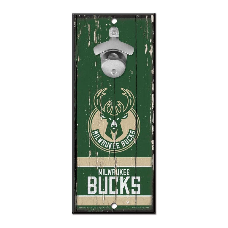 Milwaukee Bucks Wood Bottle Opener 5x11"