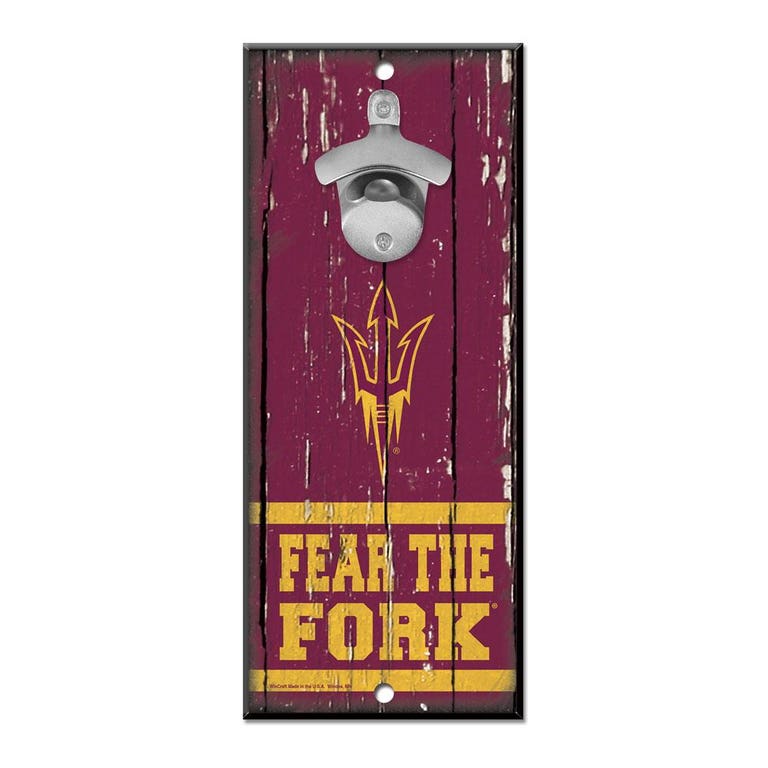 Arizona State Sun Devils Wood Bottle Opener 5x11"