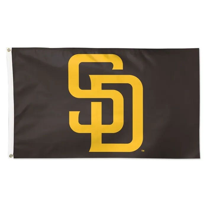 San Diego Padres Deluxe Brown Primary Logo Flag 3x5'