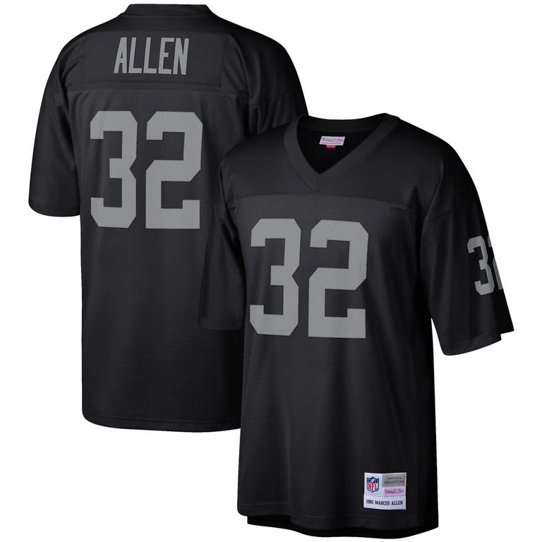 Los Angeles Raiders 1985 Marcus Allen #32 Black Mitchell and Ness Jersey