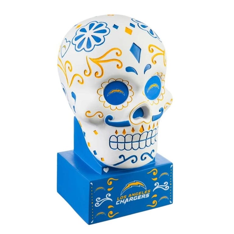 Los Angeles Chargers Sugar Skull Statue