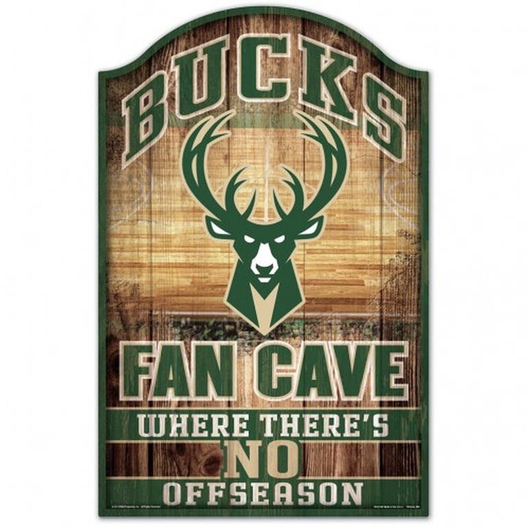 Milwaukee Bucks Wood Fan Cave Sign