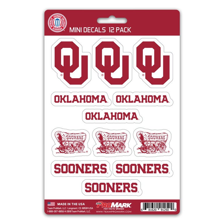 Oklahoma Sooners Mini Decals 12pk Set