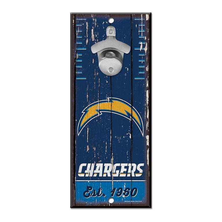Los Angeles Chargers Wood Bottle Opener 5x11"