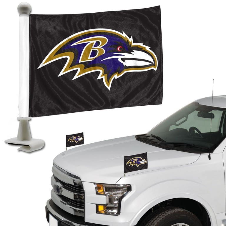 Baltimore Ravens Ambassador Car Flags Set