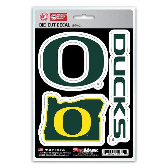 Oregon Ducks Die Cut Team Decals 3pk