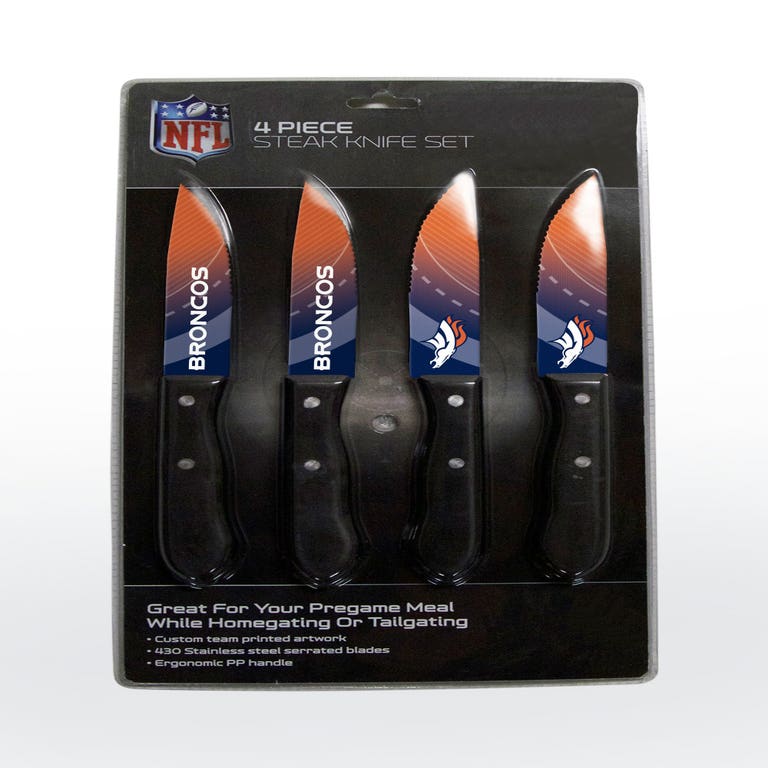 Denver Broncos Steak Knife 4 Pack Set