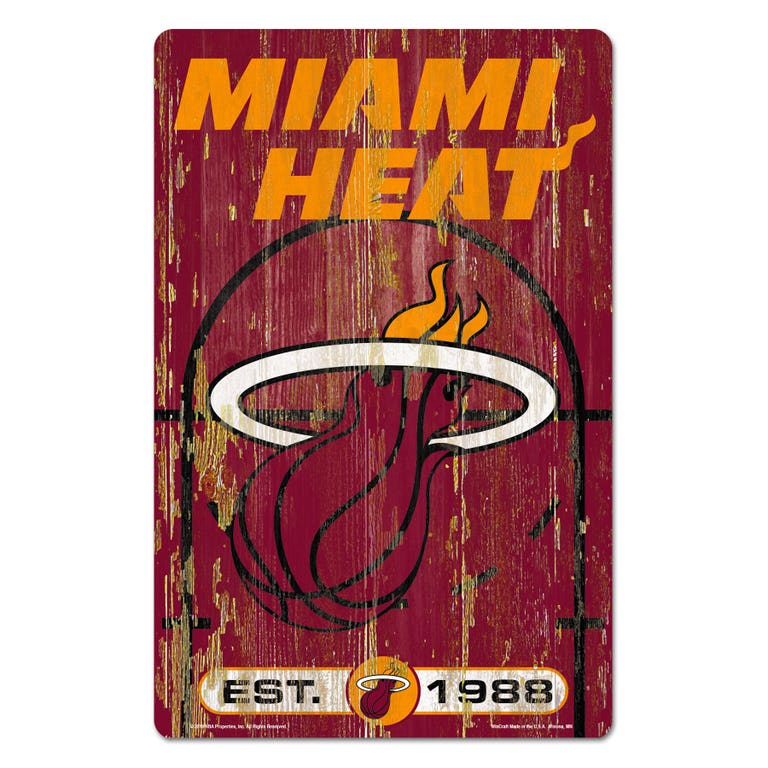 Miami Heat Wood Slogan Sign 11x17"