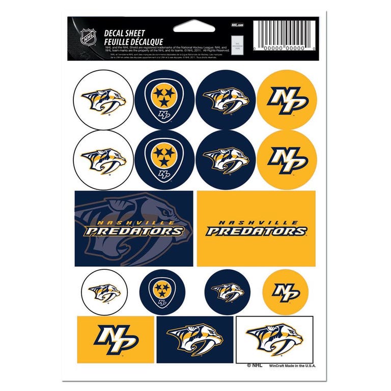Nashville Predators Vinyl Decal Sheet 5x7"