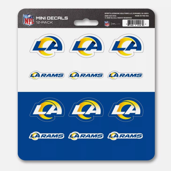 Los Angeles Rams Mini Decals 12pk Set