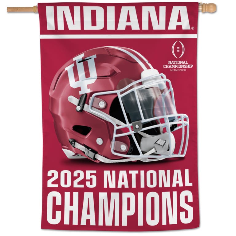 Indiana Hoosiers 2025 National Champions Vertical Flag 28x40"