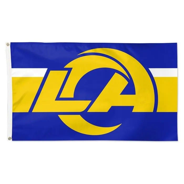 Los Angeles Rams 2026 Deluxe Home Horizontal Stripes Flag 3x5'