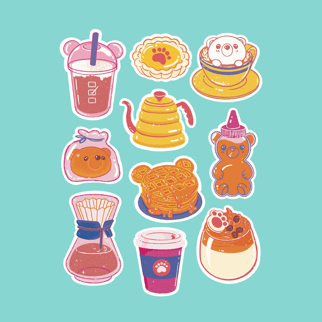 Honey Bear Cafe Sticker Sheet