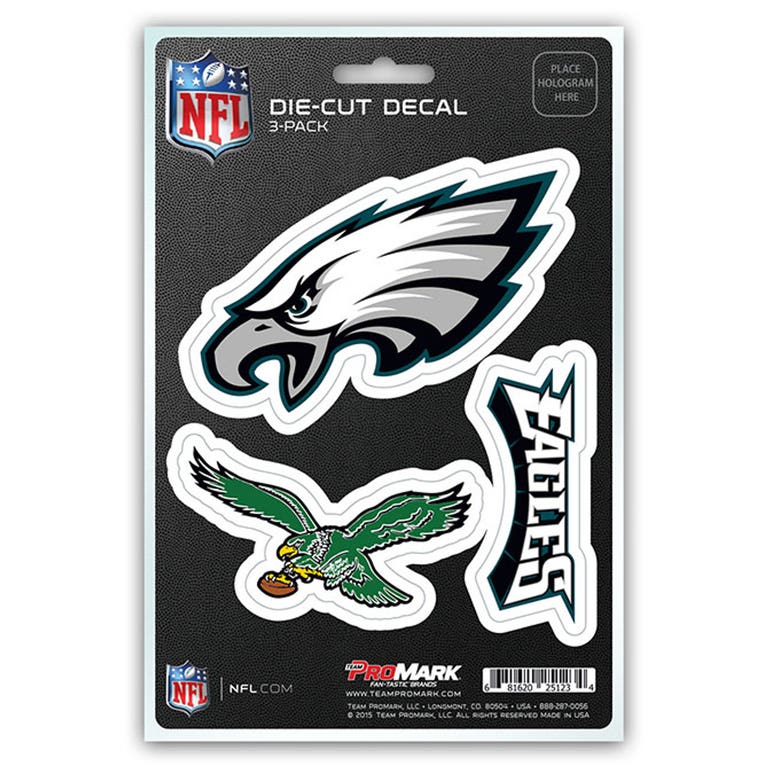 Philadelphia Eagles Die Cut Decals 3 Pack