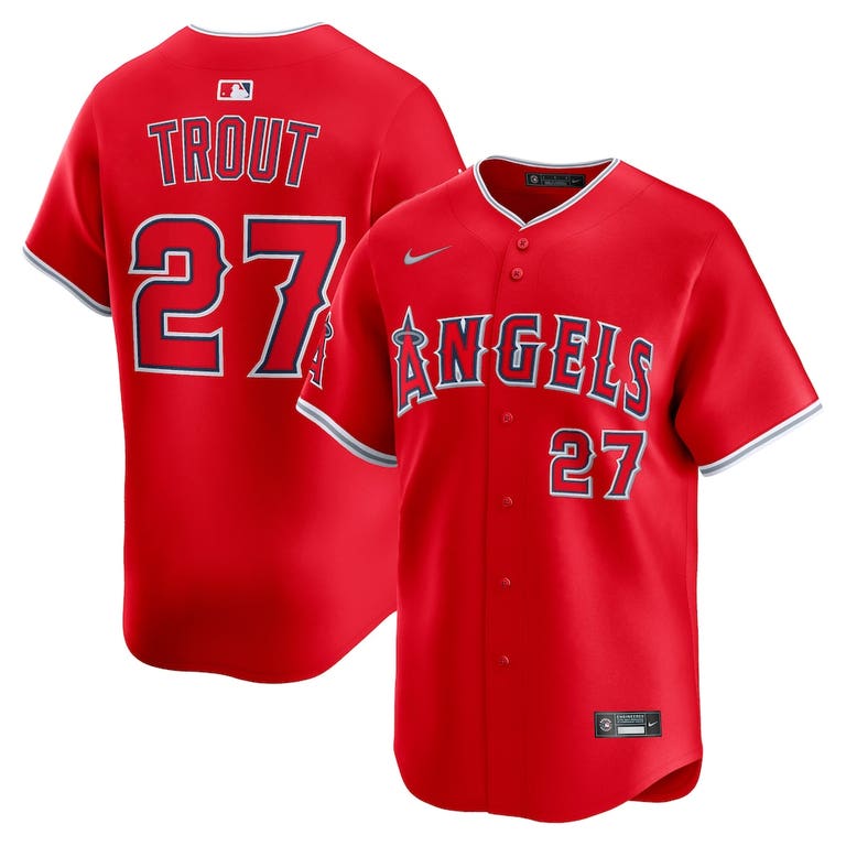 Los Angeles Angels Mike Trout #27 Nike Limited Scarlet Red Jersey