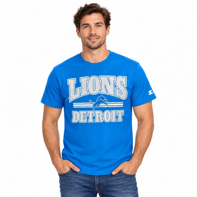 Detroit Lions Blue Starter Endzone Shirt