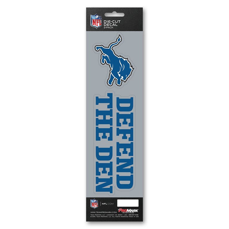 Detroit Lions Slogan Die Cut Decal 2pk