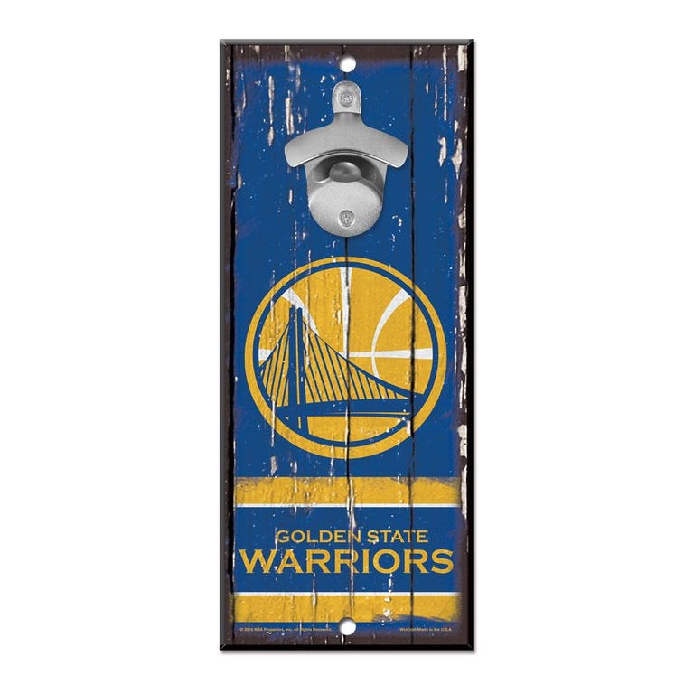 Golden State Warriors Wood Bottle Opener 5x11"