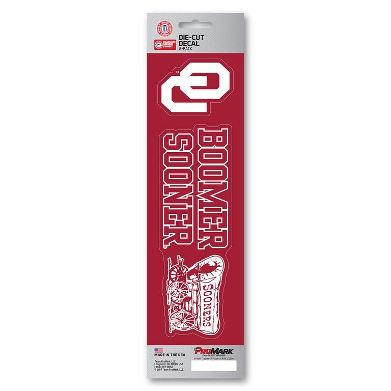 Oklahoma Sooners Slogan Die Cut Decal 2pk