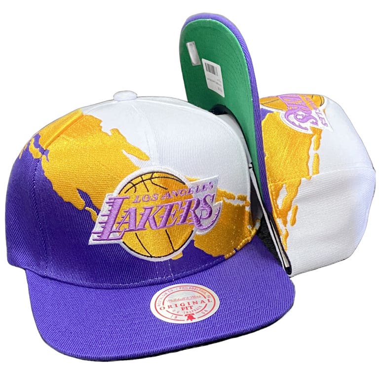 Los Angeles Lakers Mitchell and Ness Paintbrush Snapback Hat