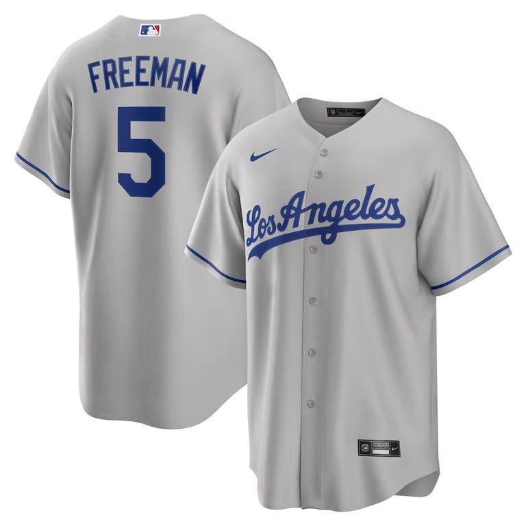 Los Angeles Dodgers Freddie Freeman #5 Nike Road Jersey