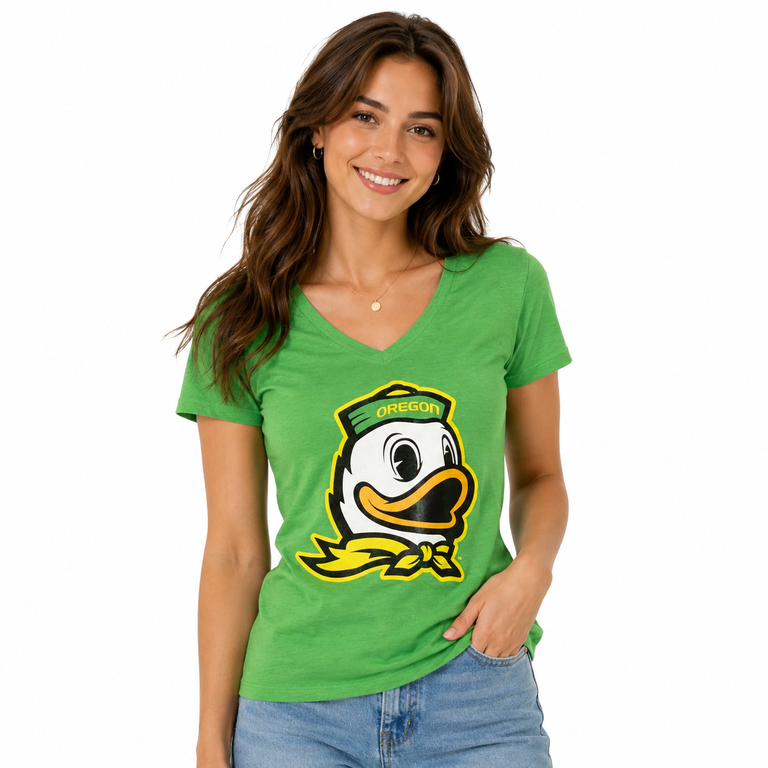 Oregon Ducks Apple Green Ladies Shirt
