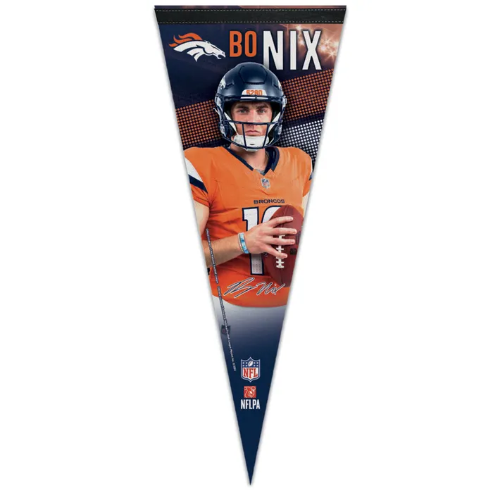 Denver Broncos Bo Nix Premium Pennant 12x30"