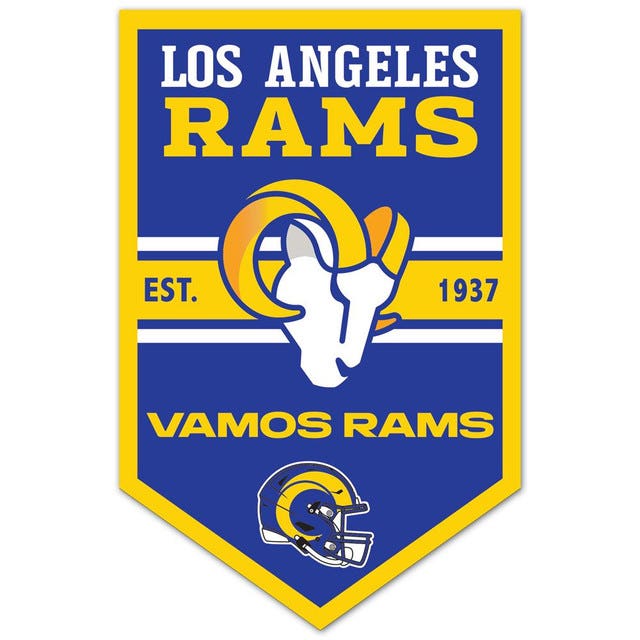 Los Angeles Rams Chevron Wood Banner Sign 11x17"