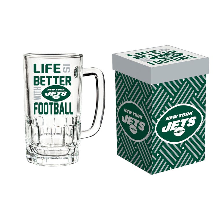 New York Jets Glass Tankard Mug with Box 18oz