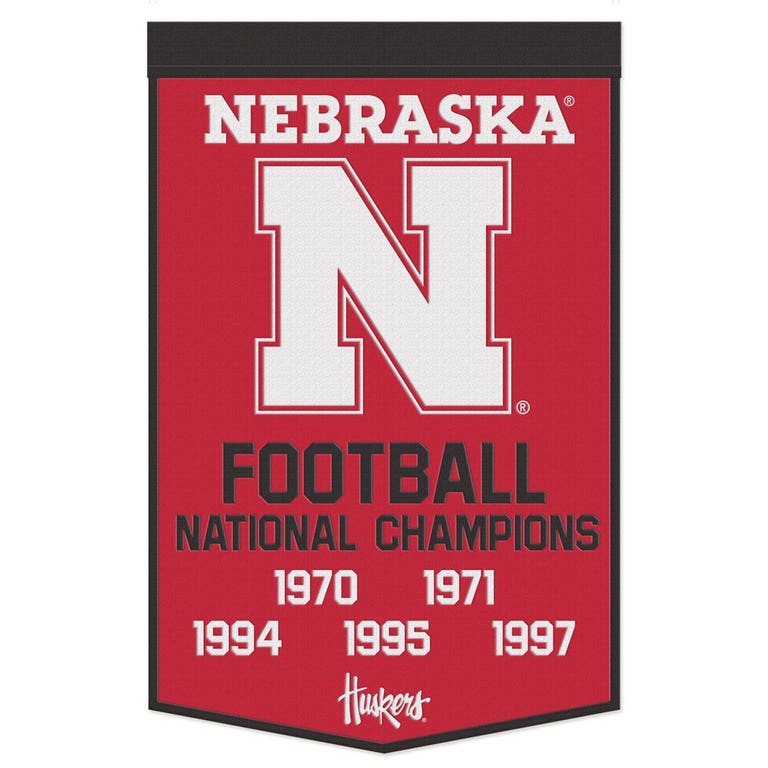 Nebraska Huskers Wool Football Dynasty Championship Banner 24x38"