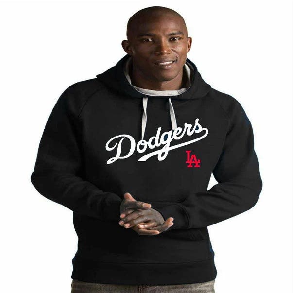 Los Angeles Dodgers Black Antigua Hooded Sweatshirt
