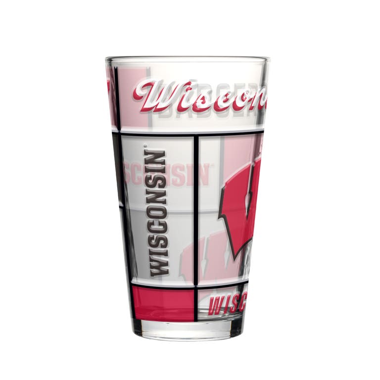 Wisconsin Badgers Boxed Quilted Stained Pint Glass 16oz