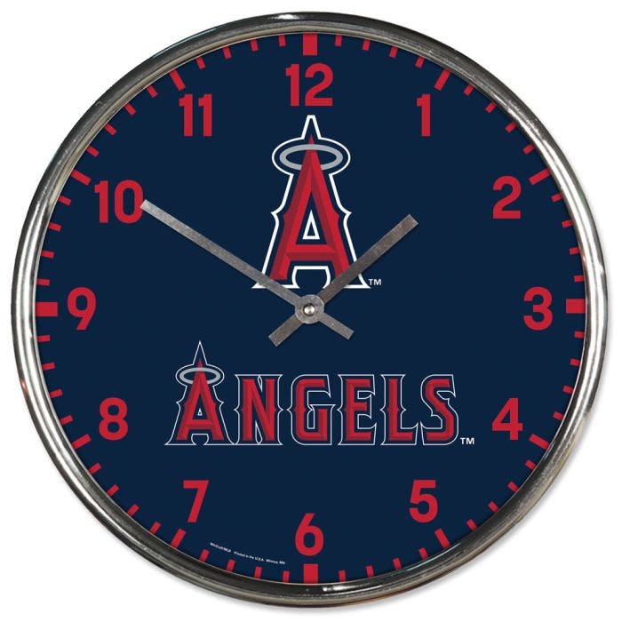Los Angeles Angels Round Chrome Wall Clock