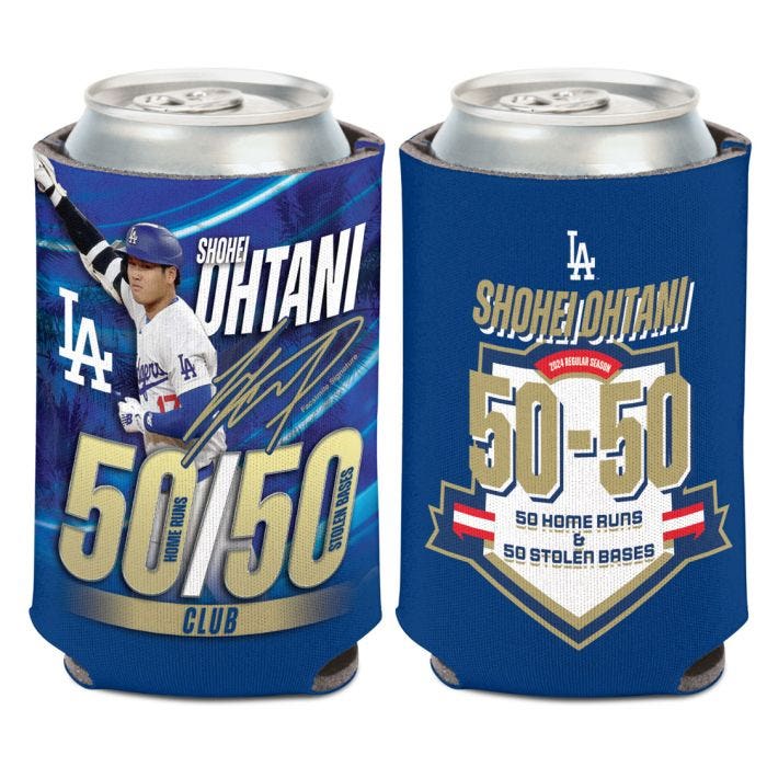 Los Angeles Dodgers Shohei Ohtani Official 50/50 Club MLB Record Can Cooler