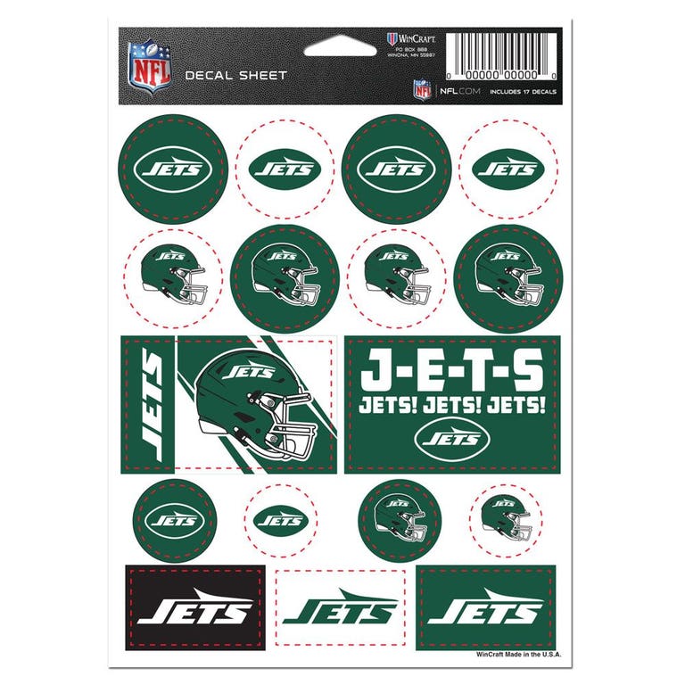 New York Jets Vinyl Decal Sheet 5x7"